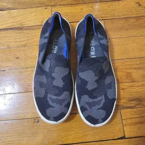Rothys Womens Sneakers Knit Slip On Camouflaged Walking Shoes Gray Size 5.5