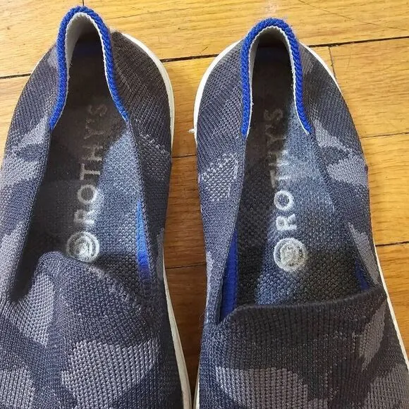 Rothys Womens Sneakers Knit Slip On Camouflaged Walking Shoes Gray Size 5.5