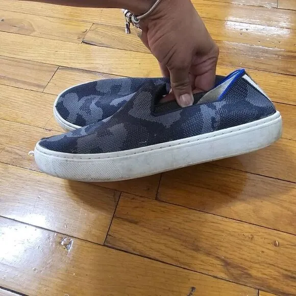 Rothys Womens Sneakers Knit Slip On Camouflaged Walking Shoes Gray Size 5.5