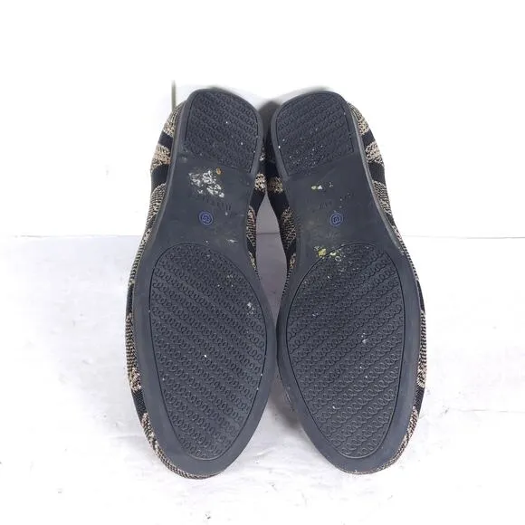 Rothy's Women's The Loafer US8,5 Black Golden Shimmer Slip On Flats Loafer Shoes