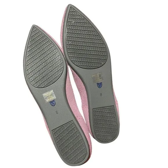 Rothys Flats Womens 8 Pink The Point Slip On Shoes Rosebud Washable Knit Spring