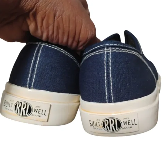 RRL Men's Navy Canvas Sneakers Size 7 Women's Size 8.5