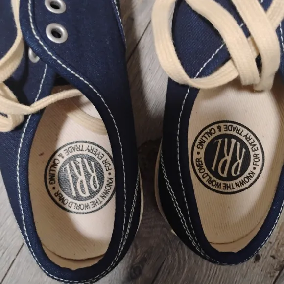 RRL Men's Navy Canvas Sneakers Size 7 Women's Size 8.5