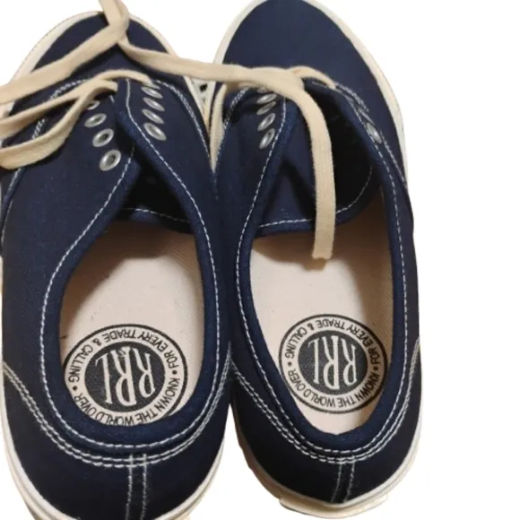RRL Men's Navy Canvas Sneakers Size 7 Women's Size 8.5