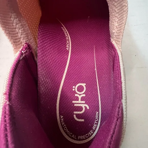 Ryka | NWOT Echo Ease Shoes Trail Knit Slip-ons Fabric Pink Arch Support 8.5