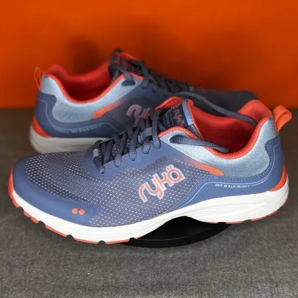 Ryka Skywalk Rush Blue Orange Walking Athletic Sneaker Size 9.5 M EU 40.5