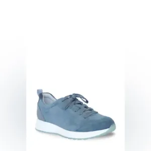 S55. Munro Womens Monique Blue Suede Leather Lace Up Sneakers Shoes 10.5N