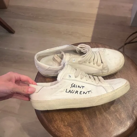 Saint Laurent Women’s Logo Canvas Sneakers