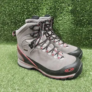 Salomon Goretex Gray Leather Mid Athletic Hiking Boots Womens Size US 7‎