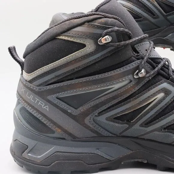 Salomon X Ultra GTX Mens Size 11.5 US Black Gray Waterproof Hiking Trail Boots