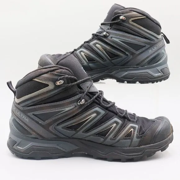 Salomon X Ultra GTX Mens Size 11.5 US Black Gray Waterproof Hiking Trail Boots