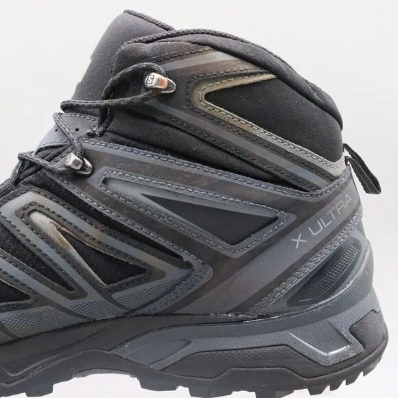 Salomon X Ultra GTX Mens Size 11.5 US Black Gray Waterproof Hiking Trail Boots