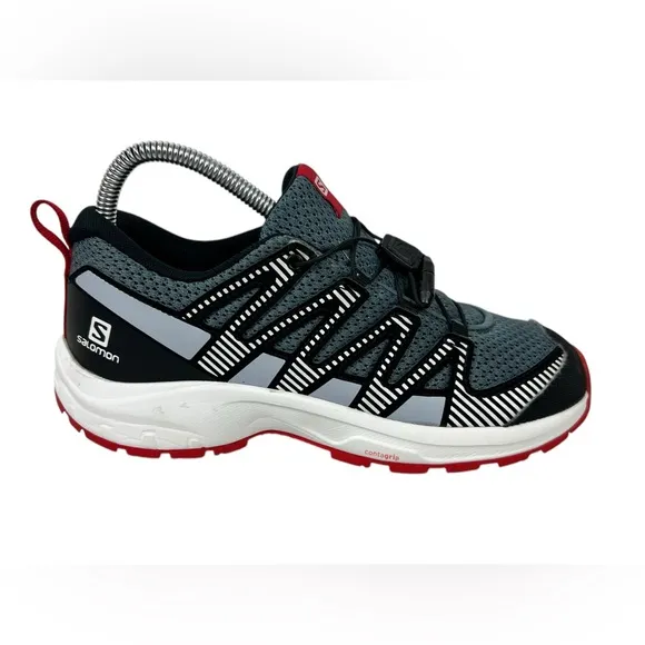 Salomon Xa Pro V8 Waterproof Trail Running Shoes Kids USA 5 Gray Black 416137