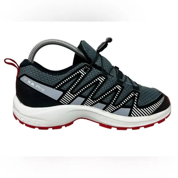 Salomon Xa Pro V8 Waterproof Trail Running Shoes Kids USA 5 Gray Black 416137