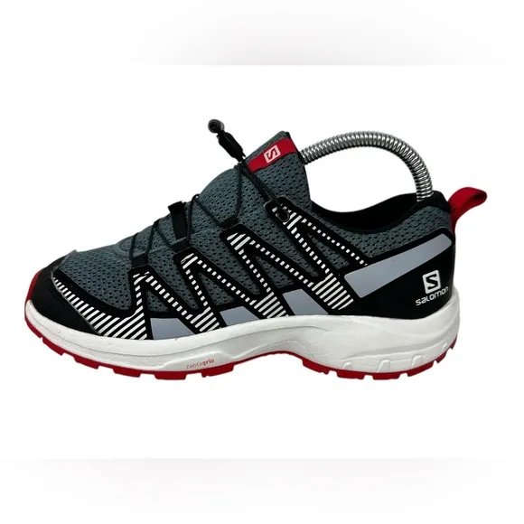 Salomon Xa Pro V8 Waterproof Trail Running Shoes Kids USA 5 Gray Black 416137