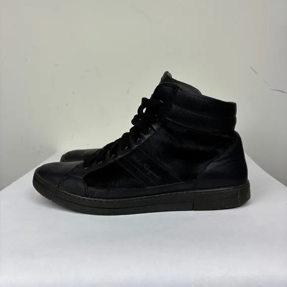 Salvatore Ferragamo Leather Ponyhair High Top Trainers Sneakers Men's 9.5D