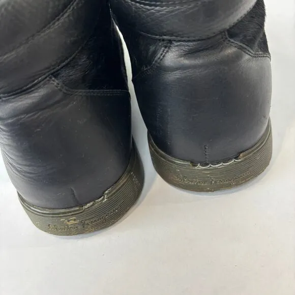 Salvatore Ferragamo Leather Ponyhair High Top Trainers Sneakers Men's 9.5D