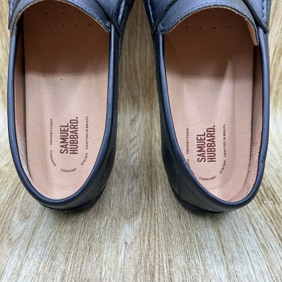 Samuel Hubbard Free Spirit Men's Size 11.5 W Black Leather Slip On Casual Shoes