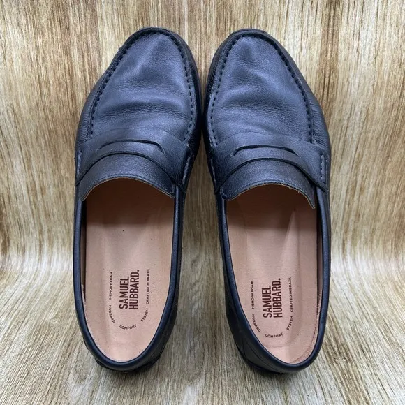 Samuel Hubbard Free Spirit Men's Size 11.5 W Black Leather Slip On Casual Shoes