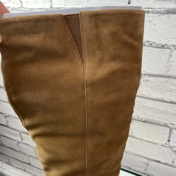 Sanctuary Electric Suede Knee High Boots Acorn Brown Size 10 NEW Block Heel