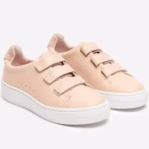 SANDRO PARIS NWT LT PINK LEATHER SNEAKERS SZ US 6