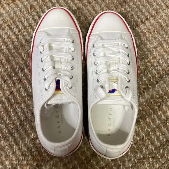 Sandro Paris Flame Canvas Sneakers Size 7