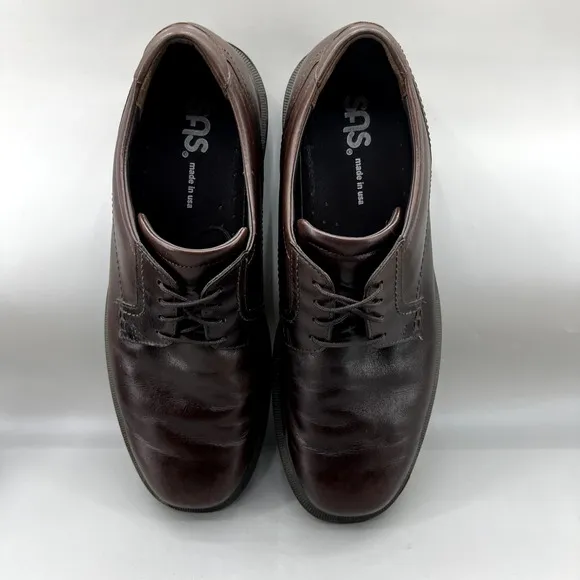 SAS Ambassador Oxford Shoes Men's Size 12 M Brown Leather Low Top Comfort Casual