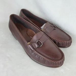 SAS Brown Leather Buckle Slip-On Penny Loafer Comfort Walking Work Shoes 11M
