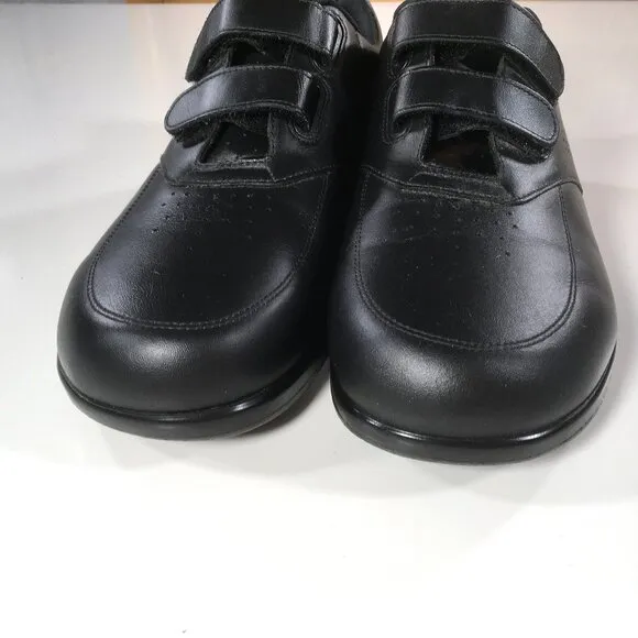 SAS VTO Walking Shoes Mens Size 12 W Wide Black Leather Hook Loop