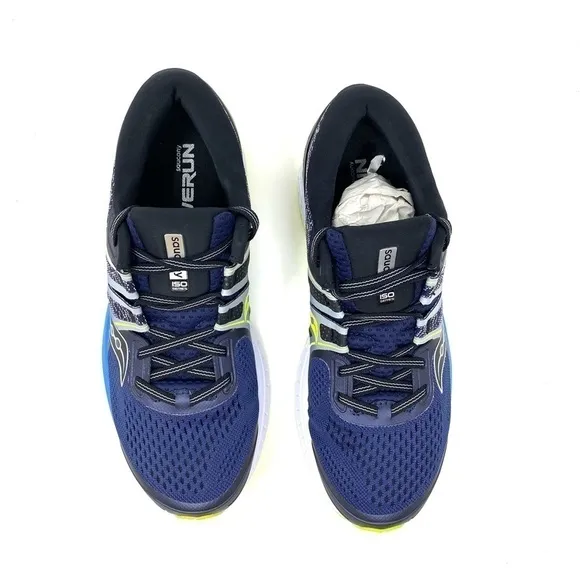 Saucony Men's Omni ISO running shoes navy blue citron