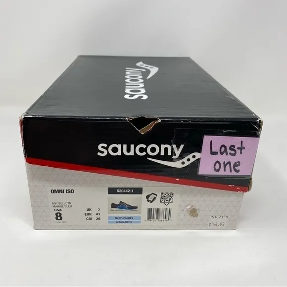 Saucony Men's Omni ISO running shoes navy blue citron