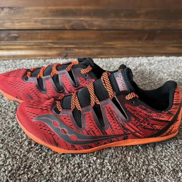 Saucony Men's Red and Orange Track and Field cleats size 8
