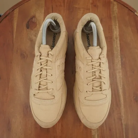 Saucony Mens S70294-1 Jazz Original Beige Tan Sneakers Size 9 Suede Canvas