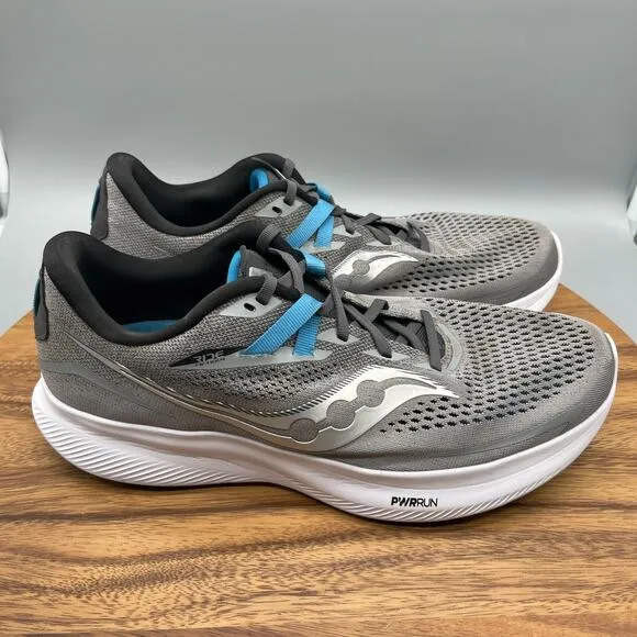 Saucony Ride 15 Shoes Mens Size 12 W Gray Running Comfort Walking Sneakers