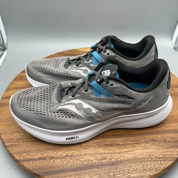 Saucony Ride 15 Shoes Mens Size 12 W Gray Running Comfort Walking Sneakers