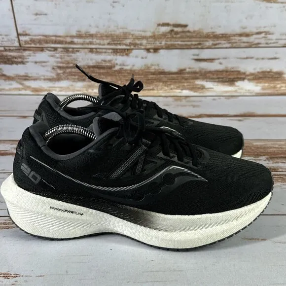 Saucony Triumph 20 Women’s Size 10.5 W ‘black white’ Running Shoes S10759-10
