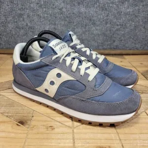 Saucony Shoes Men Size 9 Jazz 2887-12 Casual Sneakers Blue Canvas Low Pro Vegan