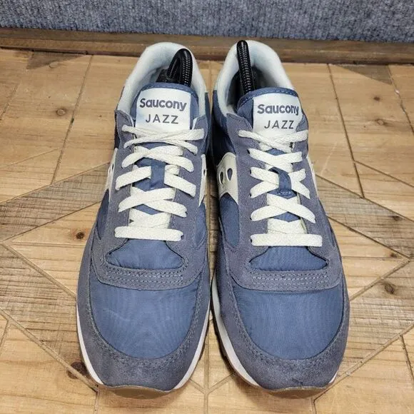 Saucony Shoes Men Size 9 Jazz 2887-12 Casual Sneakers Blue Canvas Low Pro Vegan