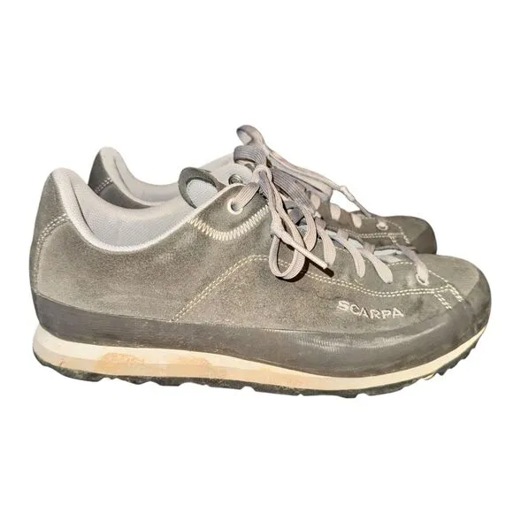 Scarpa Margarita Hiking Sneakers Unisex Women 11 Men 10 Gray Leather Vibram Sole