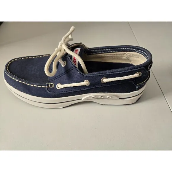 Sebago Docksides Boat Deck Shoe Men's 138-24 Blue Navy White Trim 8M