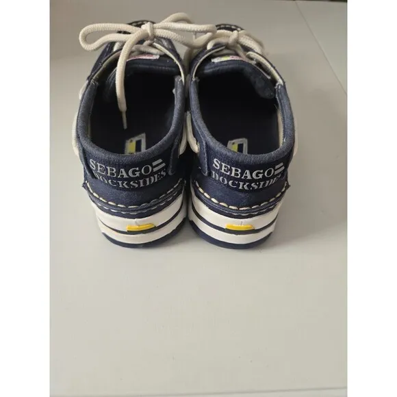 Sebago Docksides Boat Deck Shoe Men's 138-24 Blue Navy White Trim 8M