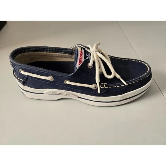 Sebago Docksides Boat Deck Shoe Men's 138-24 Blue Navy White Trim 8M