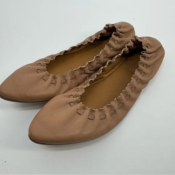 See by Chloe Jane Scalloped Leather Ballet Flats