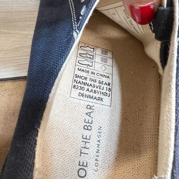 Shoe the Bear Copenhagen Linden Blue Canvas Sneakers Size 10 EU 43