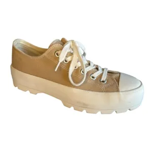 Sincerely Jules Women’s Low-Top Lug Platform Sneakers - Tan/White (Size 8 M)