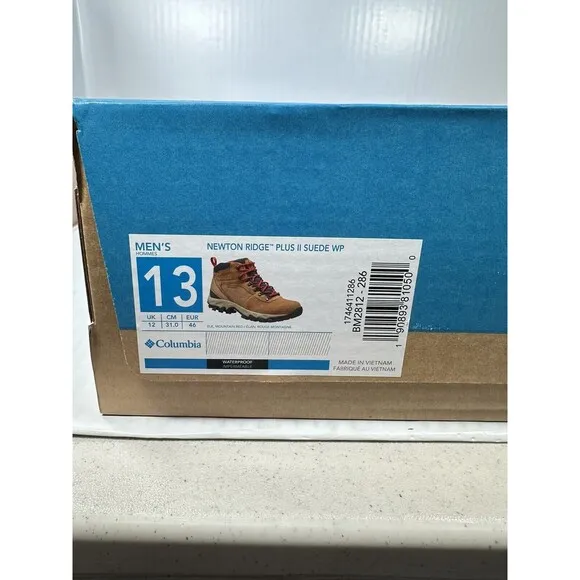 Size 13 Mens Columbia Newton Ridge Plus II Waterproof Hiking Boots NEW