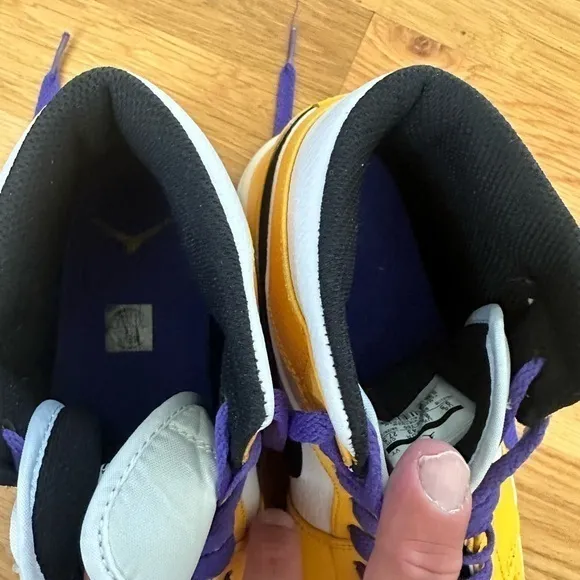 Size 9.5 - Air Jordan 1 Mid Lakers.  LOOK BRAND‎ NEW.  AUTHENTIC GUARANTEED