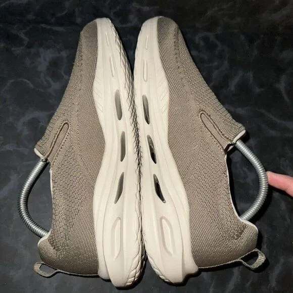 Skechers Arch Fit Orvan-Denison Taupe Tan Slip On Shoes Sneakers Mens Size 8.5