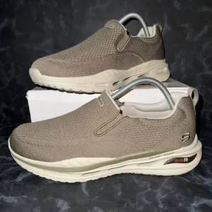 Skechers Arch Fit Orvan-Denison Taupe Tan Slip On Shoes Sneakers Mens Size 8.5
