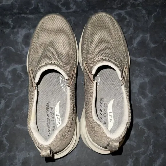 Skechers Arch Fit Orvan-Denison Taupe Tan Slip On Shoes Sneakers Mens Size 8.5